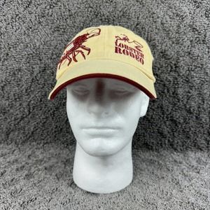 Lobster Rodeo Tildens Scuba Center FL Adjustable strapback Hat Beige Red